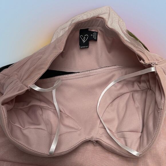 WINDSOR Women’s 9 (juniors) Muave / Pink Strapless Dress - Picture 3 of 7